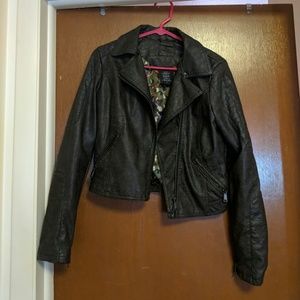J2 dark brown leather jacket